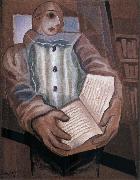 Juan Gris The clown scooped up the book oil painting on canvas